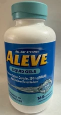 Aleve Liquid Gels Naproxen Sodium 220mg Pain/Fever Relief, 160 Capsules 07/2026