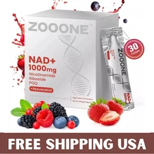 ZOOONE NR1000 NAD+ Drink Mix - Berry Energy & Skin 30 Pack Exp 2/27 USA SELLER
