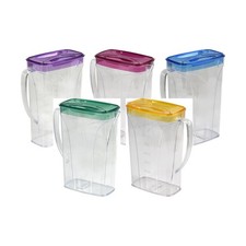 2L Clear plastic Water Jug Pitcher With Lid Fridge Juice Drink Measuring Jug
