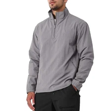 Men's Casual Quarter Zip Pullover Lightweight Golf Track Jacket Stylish Windb...