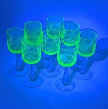 Uranglas Wein Gläser 8x Set Glas antik Jugendstil Art Deco alt Likör Südwein