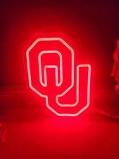 Oklahoma Sooners OU LED Neon Wall Sign. 9.2x11.6 Inch.