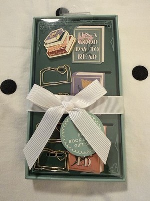 8 Piece Book Lover Set Enamel Pins And Page Markers