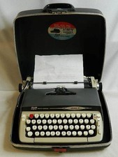 Smith Corona GALAXIE II Portable Manual Mid-Century Typewriter +Case WORKS GREAT thumbnail