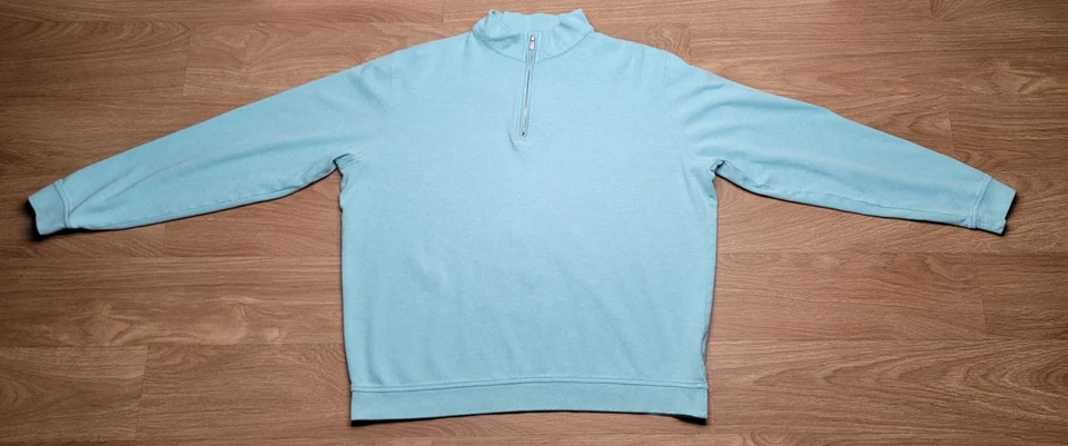 Suéter Peter Millar 1/4 Cremallera Para Hombre Talla XL Corona Confort Aqua Informal Golf Preppy Foto 2 de 4