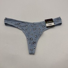 No Boundaries Thong Panty Women  s XL 15-17 Blue Floral NWT. 41281