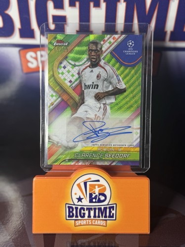 Clarence Seedorf 2025 Topps Finest UCC Neon Green Wave Parallel Auto /99🔥