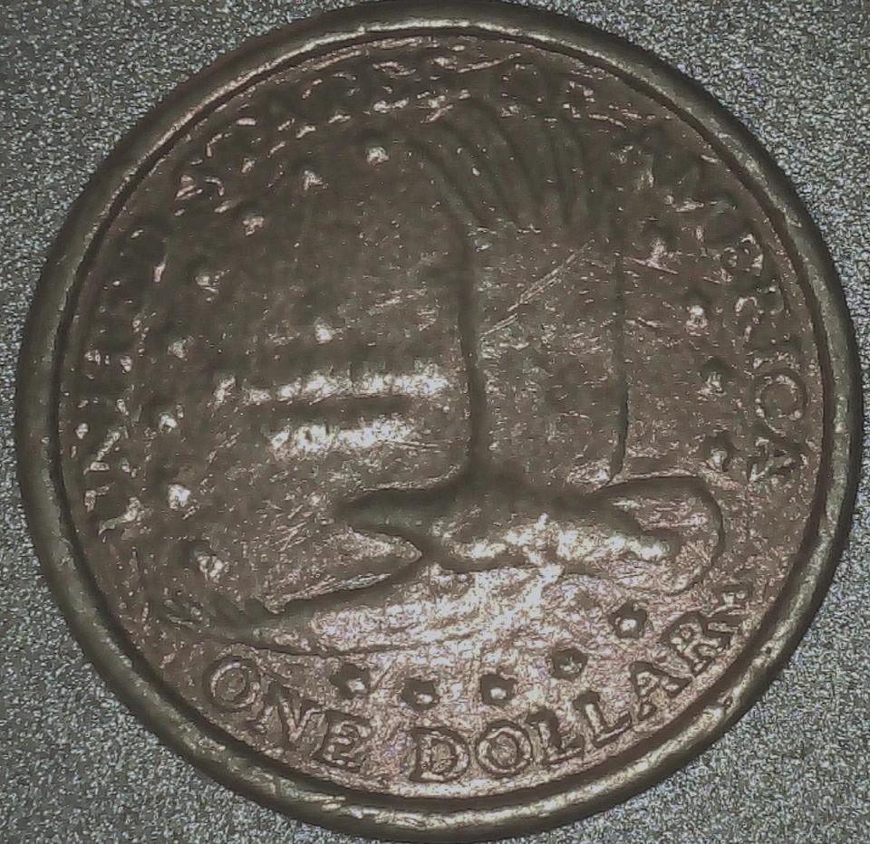 2000-P SACAGAWEA DOLLAR, WEAK/DIE ADJUSTMENT STRIKE ERROR, 8.0 GRAMS, CIRCULATED - Image 4 of 4