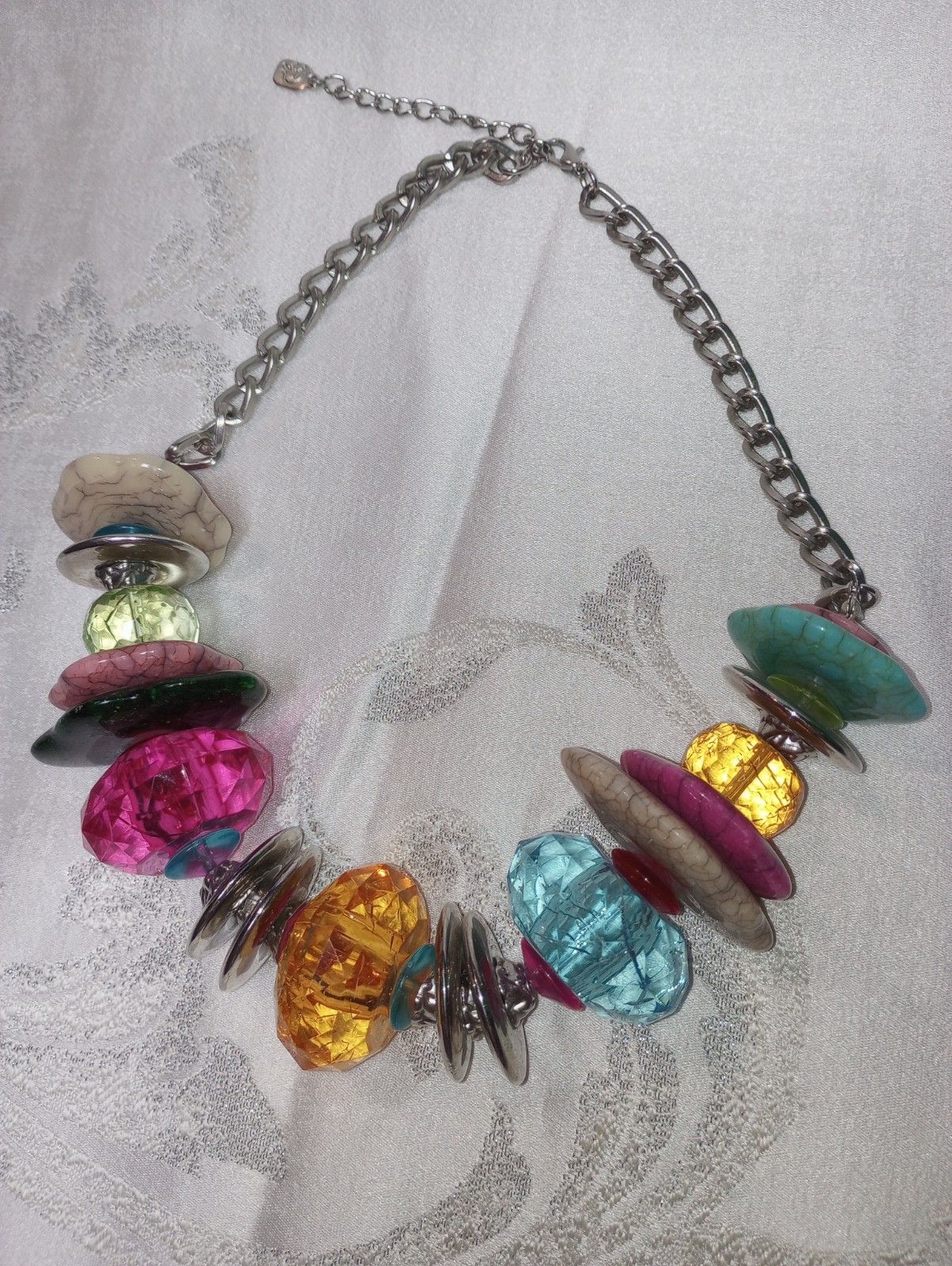 Chunky, Multi-Colored Statement Necklace - image 1