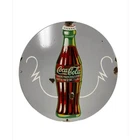 Vintage 1930's Porcelain Coca-Cola Gray Round Button Style Sign