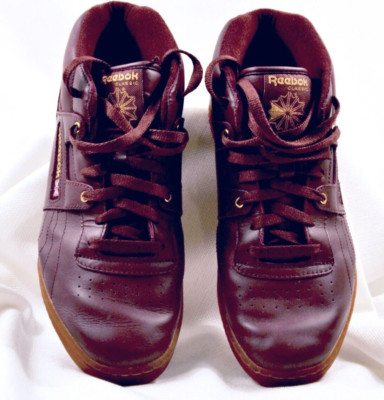 REEBOK Workout Mid PEANUT BUTTER ICE Maroon Classics - US 10.5   UK 9.5   EUR 44