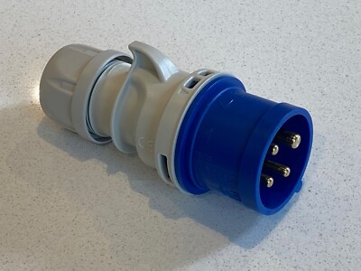 PCE 014-9 ''Shark'' CEE 16A-9h 200-250V IP44 Mains Hook Up Cable Plug (4 pin) 3P+E