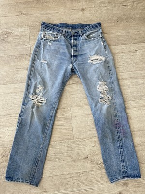 levis 501 skinny thrashed