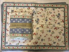 World Market Floral Rectangular Tablecloth 60x90” & Set Of 6 Cotton Dish Towels