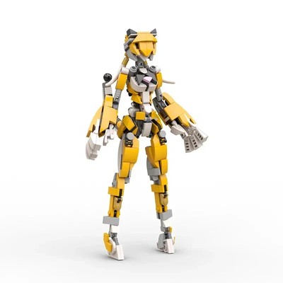 Tiger Girl Robot Model Moc Mobile Suit Girl Mecha Robot Creative Splicing