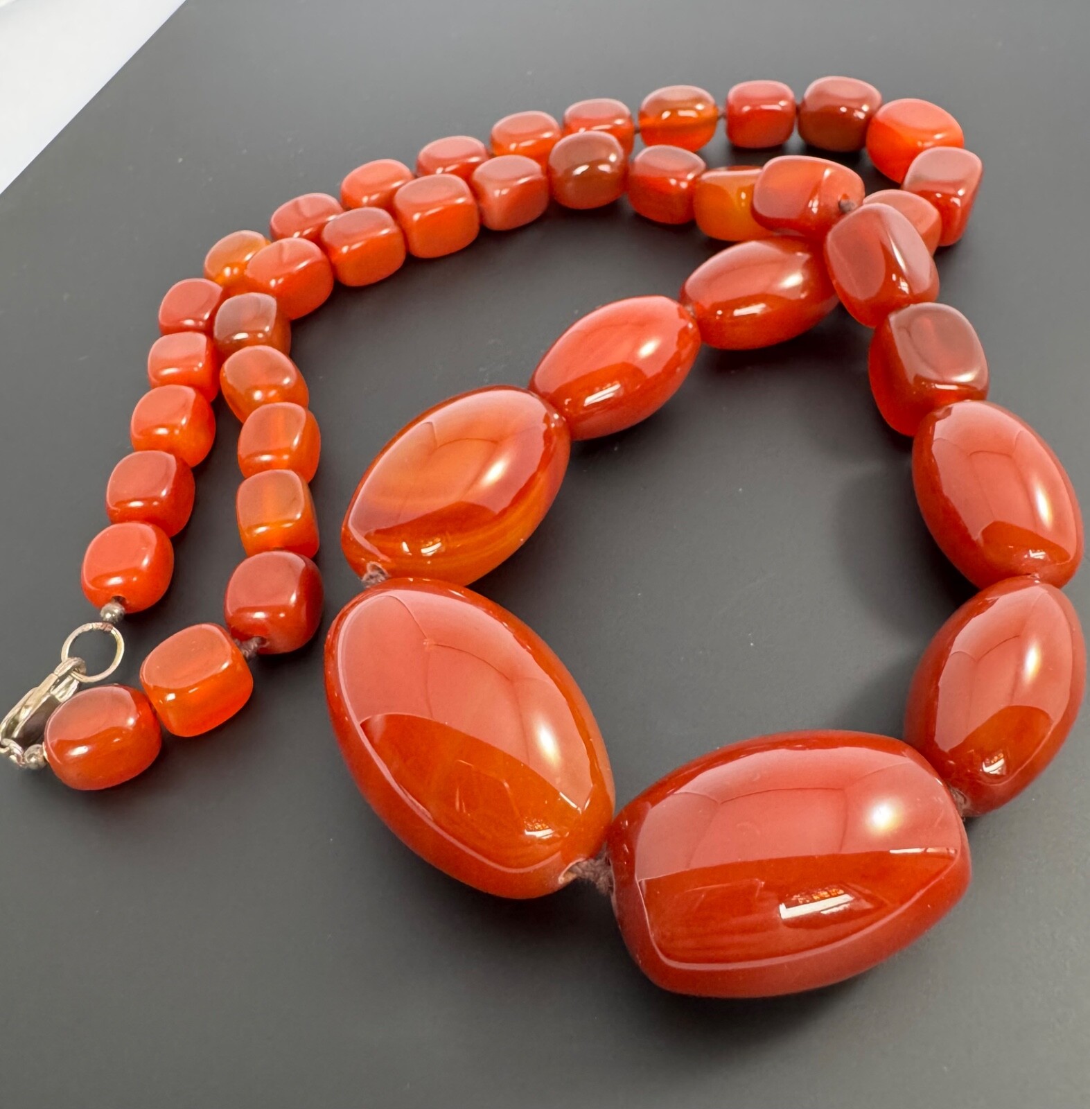 Large Bead Long Carnelian Statement Necklace 31.5" - image 4