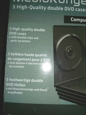 Pack of 5 - High Quality Double DVD Cases by Mediarange