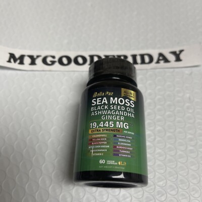Sea Moss (Black Seed Oil, Turmeric, Ashwagandha, Ginger, Vitamin D) Exp:11/12/26