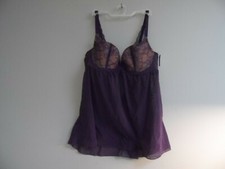 Adore Me Women's Lingerie Lace Mesh Babydoll 07492 Grape Size 42D