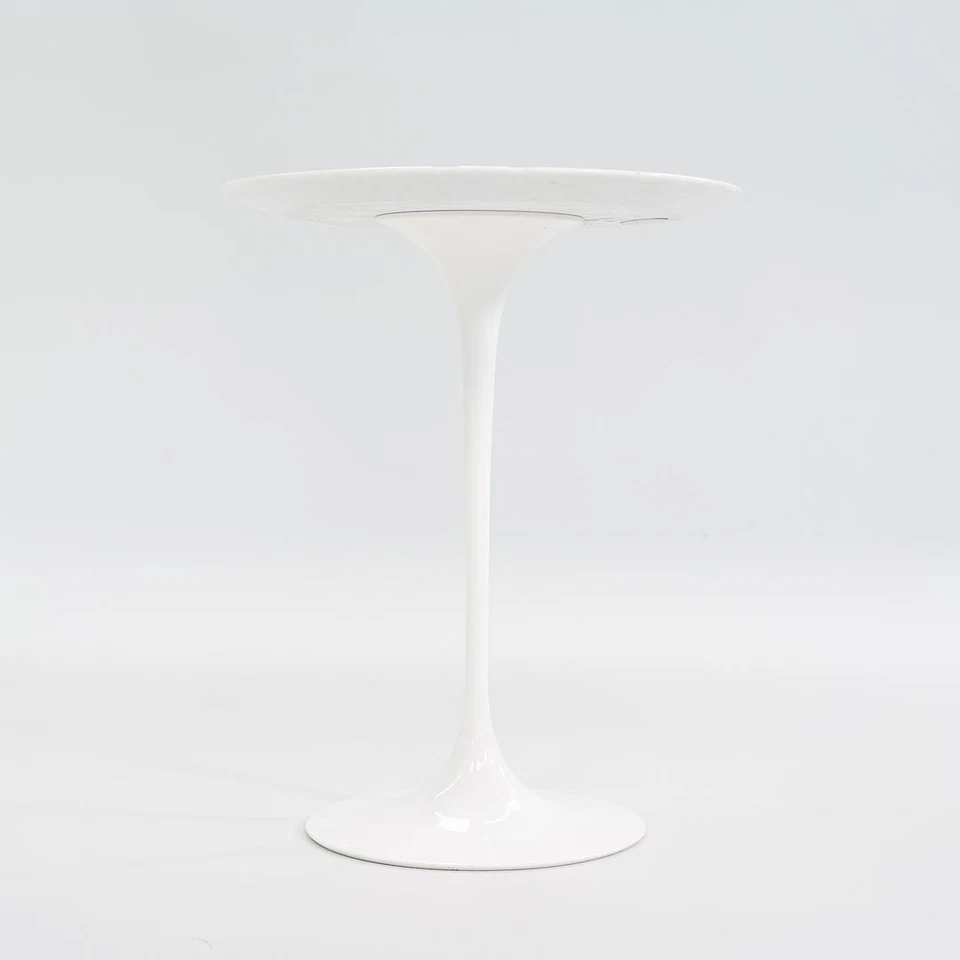 2008 Eero Saarinen for Knoll Tulip Pedestal Round Side Table 16" Marble Top - Image 2 of 4