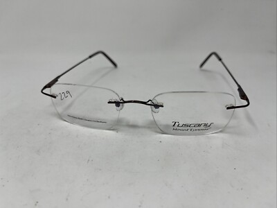 TUSCANY MOUNT EYEWEAR K 02 52-19-145 RIMLESS BROWN FLEX HINGE EYEGLASSES JY17
