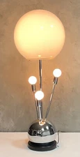 Space Age Chrome Sphere Sputnik Table Lamp Torino Style MCM