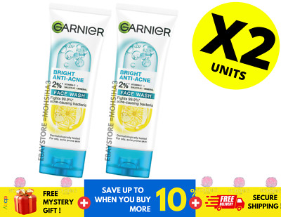 Garnier Bright Complete Anti-Acne Oily 3 In 1 Foam 100ml ( X 2 )