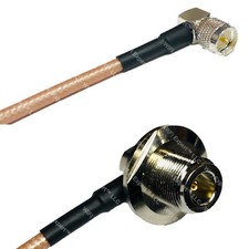 RG400 MINI UHF MALE ANGLE to N Female Bulkhead Angle RF Cable FAST-SHIP LOT