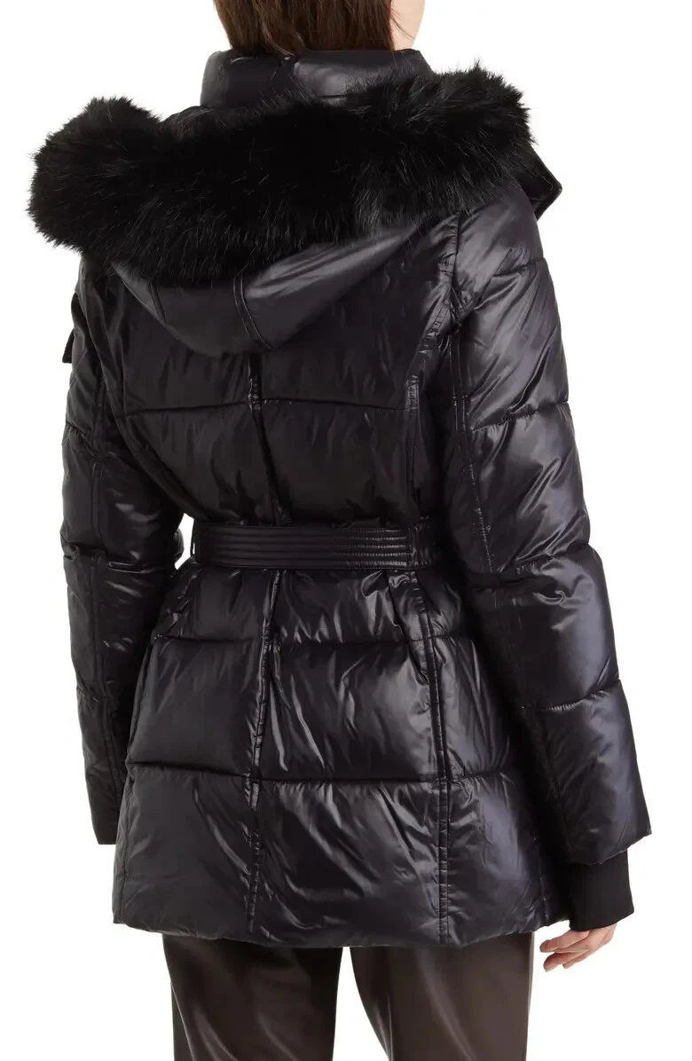Michael kors black best sale coat with hood