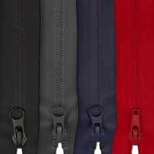 Waterproof Zip Open End 50-90cm  Zips Zippers Jacket Red Black Navy Grey