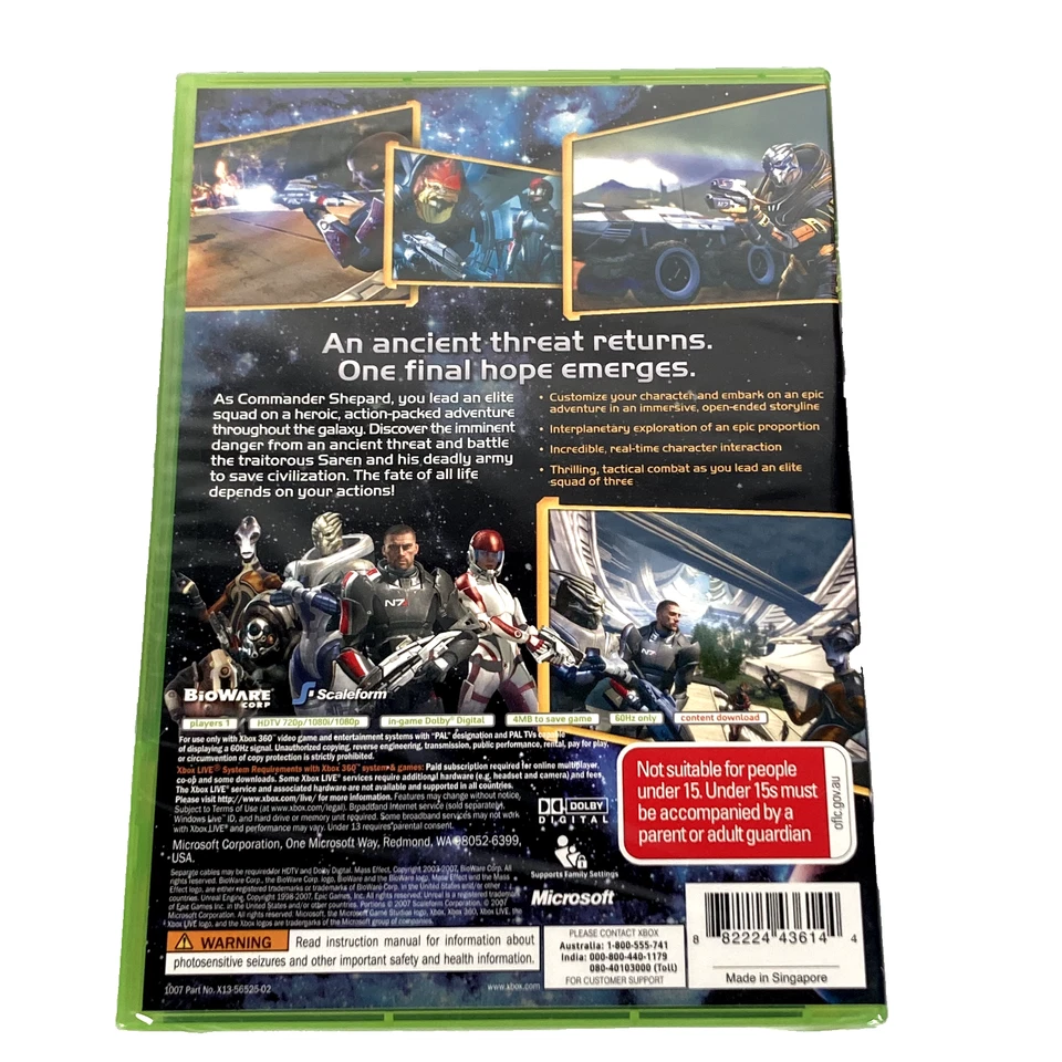 Mass Effect Xbox 360 Game (2007) PAL First Print Brand New & Factory Sealed - Image 4 of 4