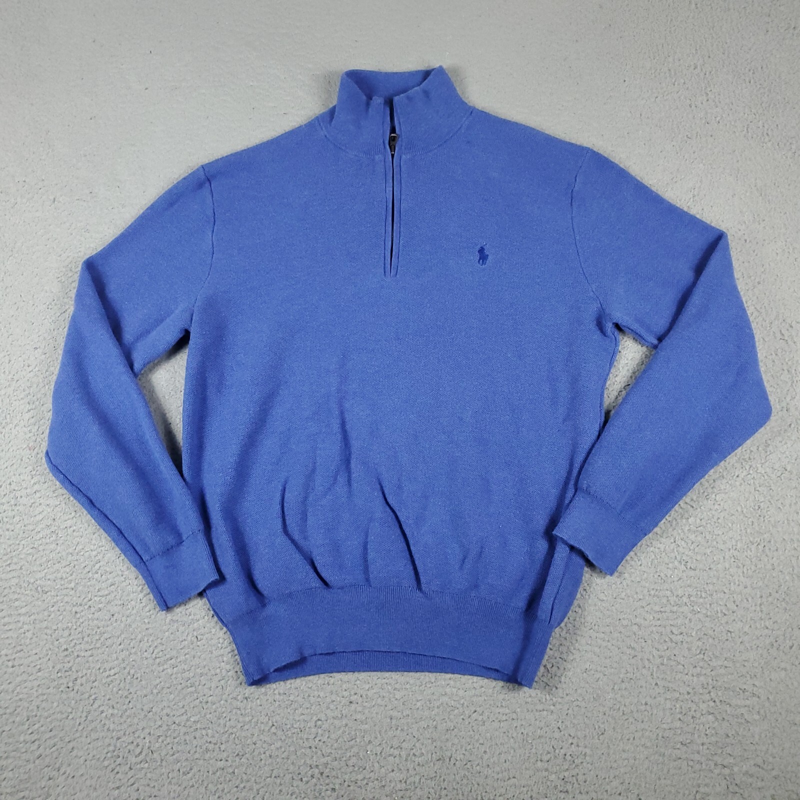 Maglione Ralph Lauren uomo grande blu pony 1 4 zip pullover felpa