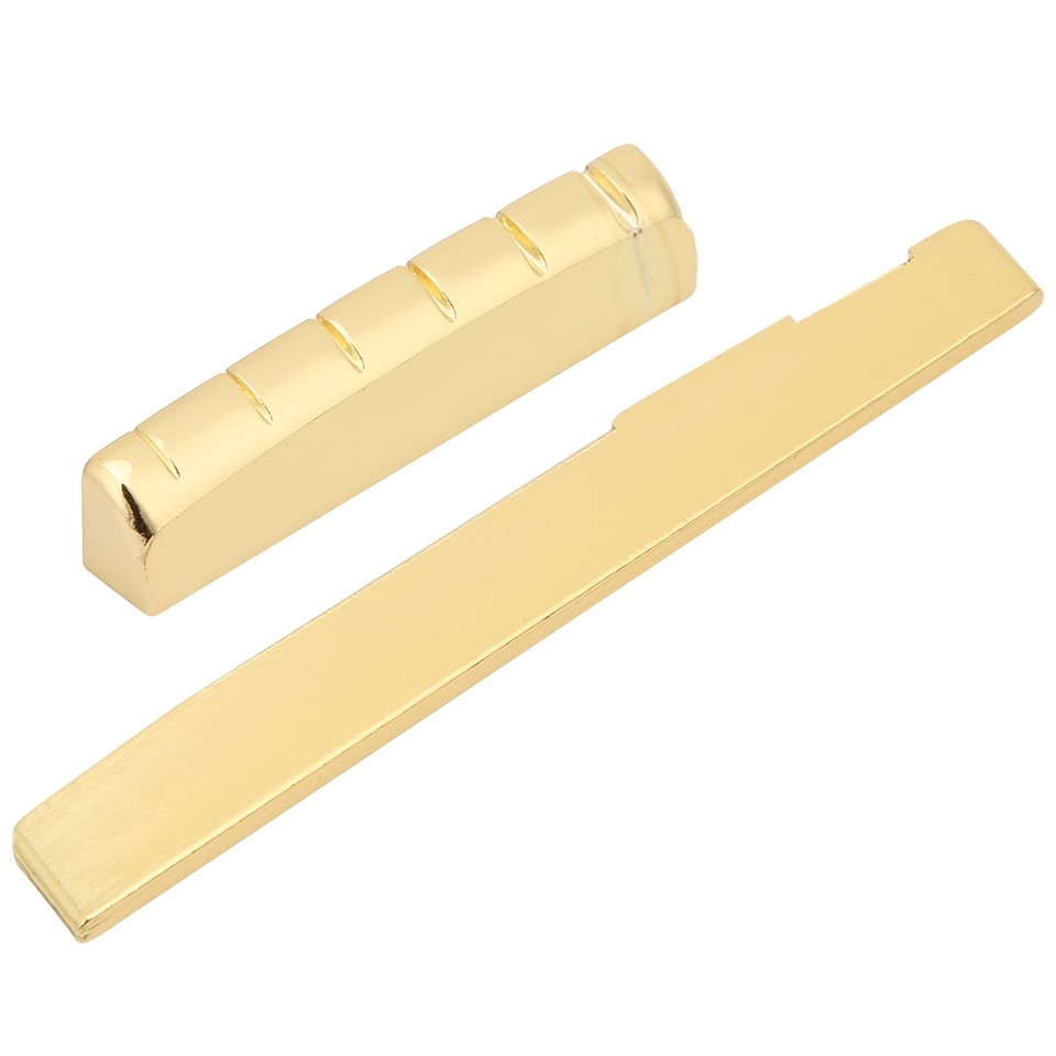 (Nut Match 76 Saddle)Guitar Nut And Saddle Set Metal Acoustic Brass XTT