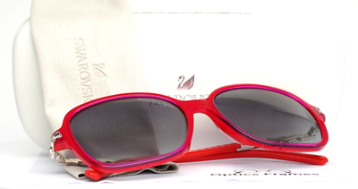 SWAROVSKI SK265 66B Red Womens Square Gradient Sunglasses 55  display picture 2