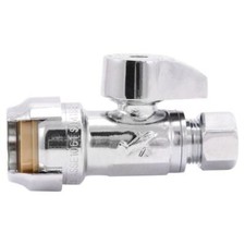 1- SHARKBITE 1/2" X 3/8" OD STRAIGHT STOP SUPPLY VALVE 1/4 TURN, NEW,FREE CLIP