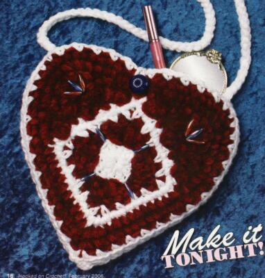 Special Party Heart Purse & Ladder Scarf Crochet Pattern Instructions