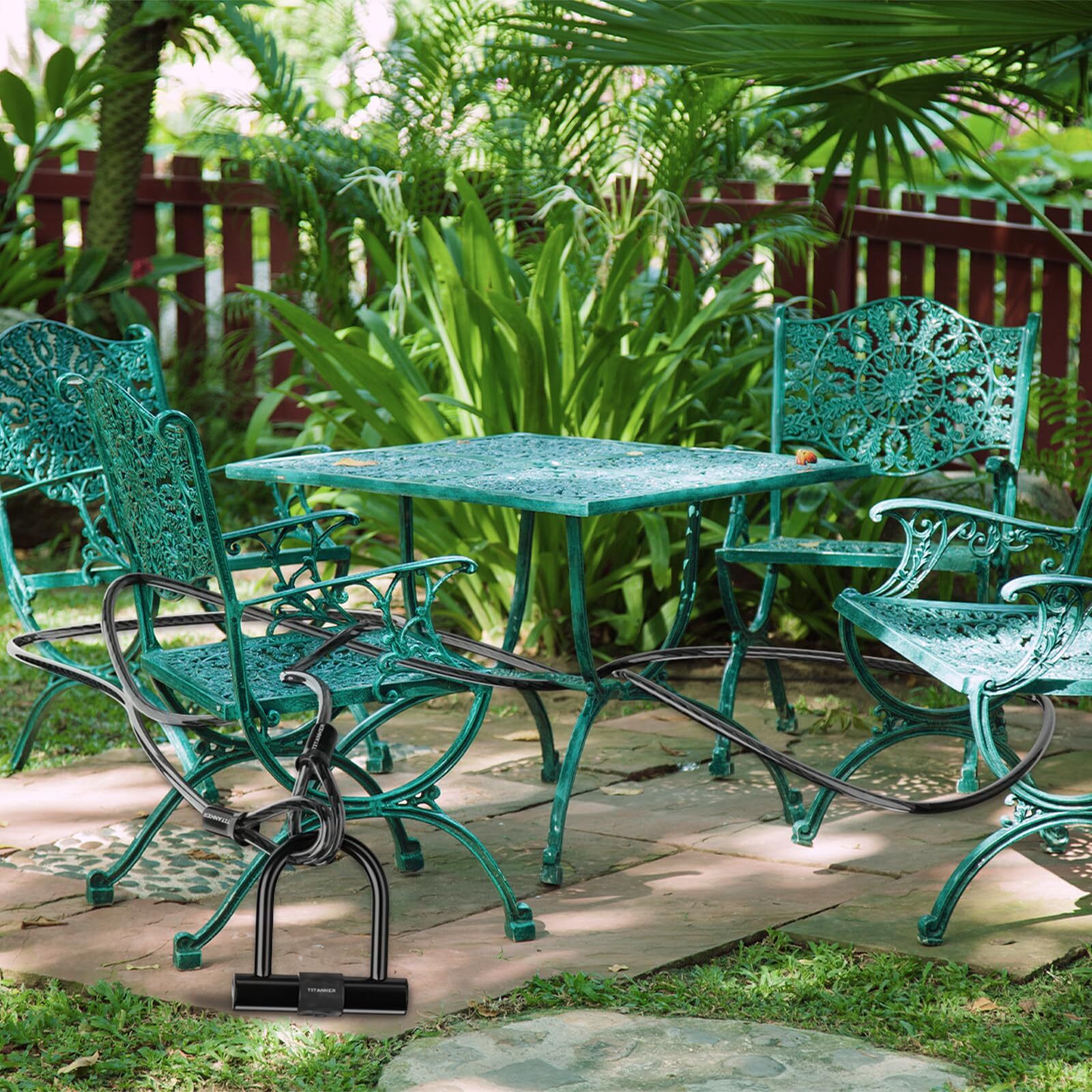 Titanker Bike Lock Cable12mm Thick Security Cable with Loops Heavy Duty Steel...