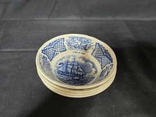 Alfred Meakin Fair Winds Blue Fruit Bowls Set of 4