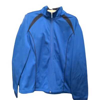 Danskin Now Women s Jacket Size XL Slimming Blue Polyester Zip Up Runners