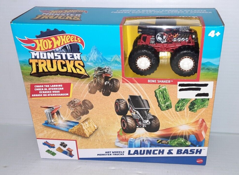 4 packs Smash Crashers Toy Trucks Cars - w free play box