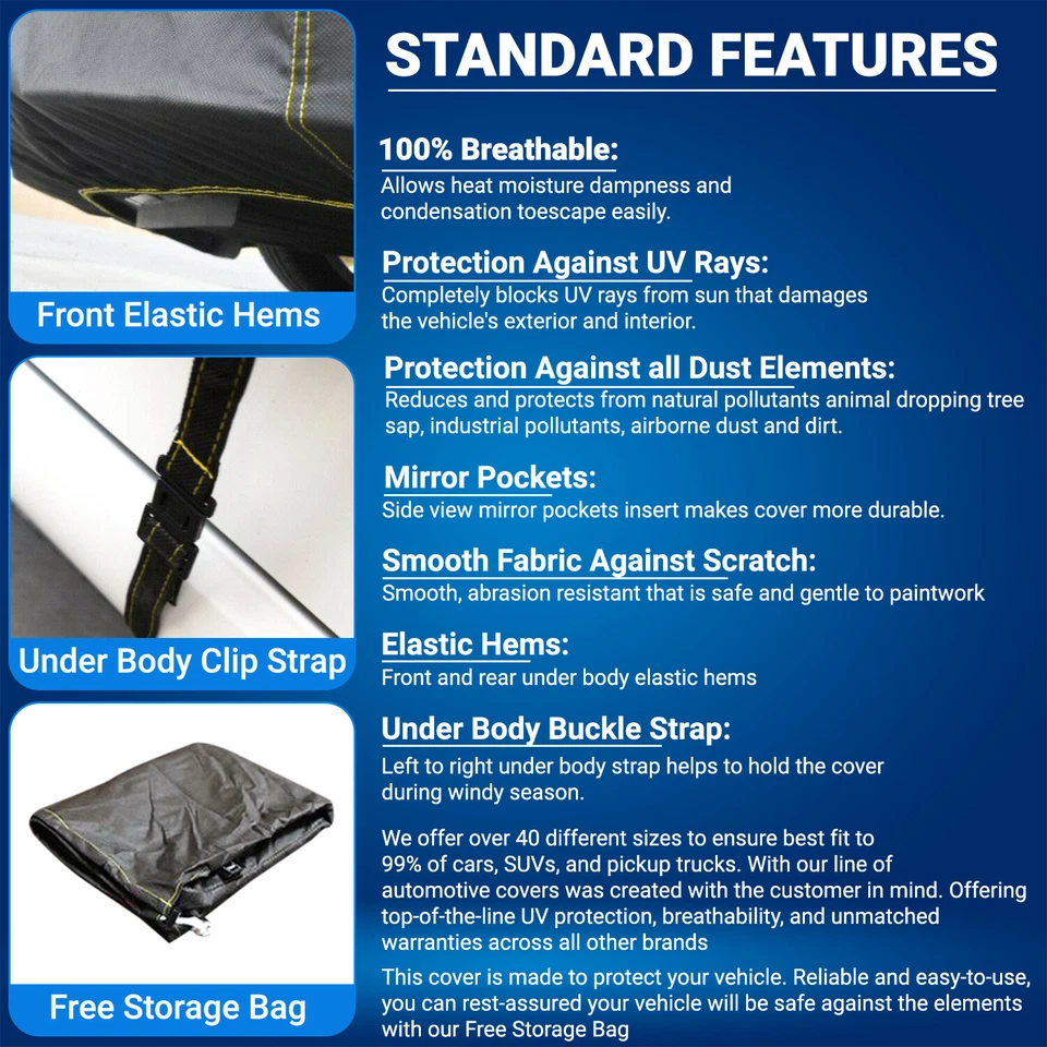 Waterproof Premium Custom Car Cover For 1999 - 2021 2022 2023 2024 Ford Mustang - Image 4 of 4