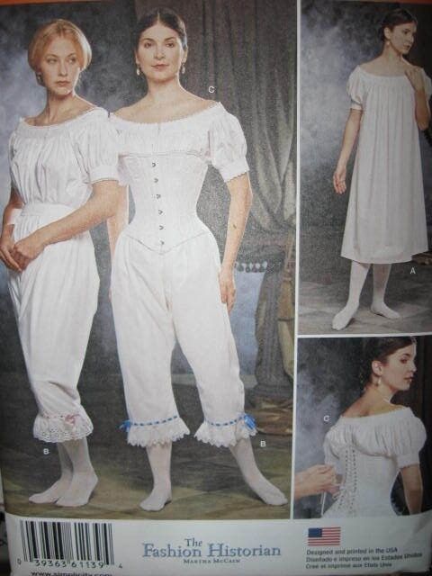 PATTERN Civil War Chemise Drawers Corset 6-12 or 14-20 s9769 s1139