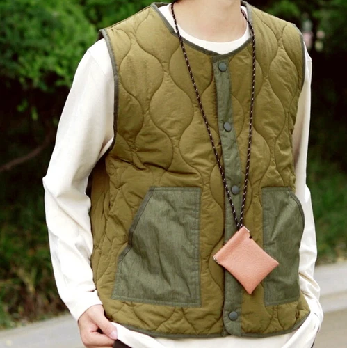 Mens Quilted Liner Vest Military Style Japanese Urban Outdoor Unisex coats - Bild 3 von 15