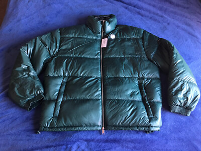 Armani Exchange Men's Dark Green Winter Quilted Puffer Jacket Size
