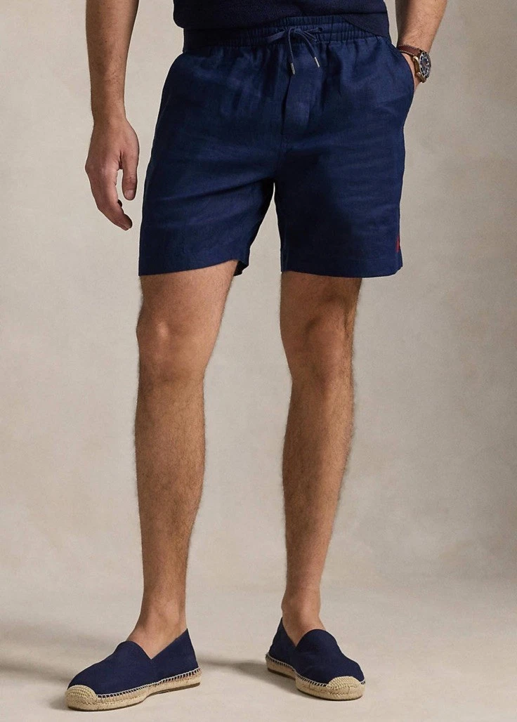 $115 Polo Ralph Lauren Men’s 6" Polo Prepster 100% Linen Shorts Navy Size L
Opens in a new window or