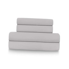 4-Piece Bed Sheet Set Soft, Lightweight, Wrinkle-Resistant Full Light Grey