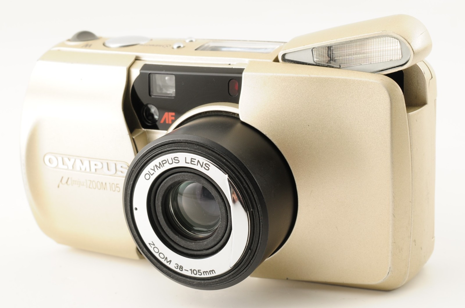 【MINT】Olympus μ mju Zoom 105 Point & Shoot Film Camera Gold From JAPAN
