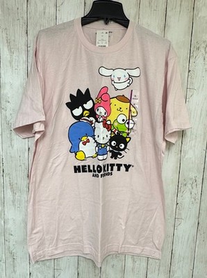 Hello Kitty and Friends Sanrio Womens T-Shirt XL Pink Graphic Tee Short Sleeve