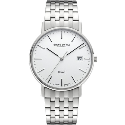 BRUNO SÖHNLE Glashütte Herrenuhr RONDO Edelstahl Datum Saphirglas 17-13105-242