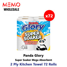 72 Kitchen Towels 2-Ply 3,600 Sheets Panda Glory Super Soaker Bulk Pack
